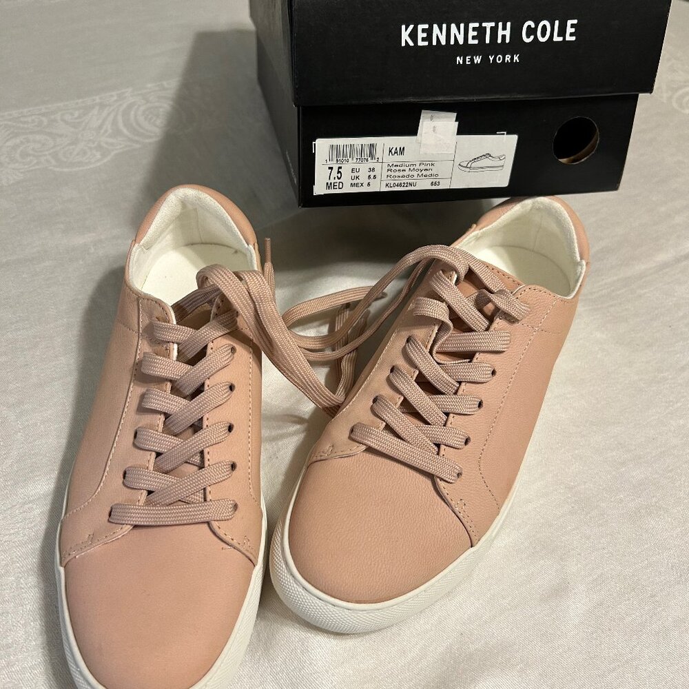 Kenneth Cole Medium Pink Leather Sneakers